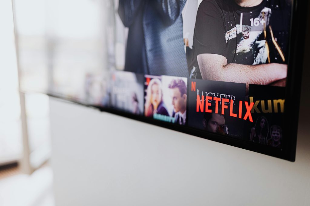 Netflix interface on a television screen.